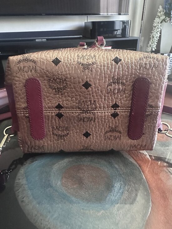 MFO Champaigne / Gold Colorblock Leather Backpack - Beautiful! main image 6